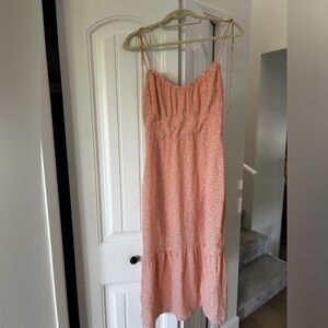 ABERCROMBIE peach midi dress with ruffle trim top